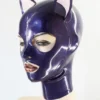 Purple Latex Cat Hood with Trimmed Eyes and Ears – Zipper Back Design