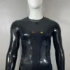Sleek Latex Crew Neck Long Sleeve T-Shirt
