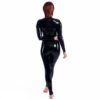 Full-Body Latex Catsuit with High Collar and 3-Way Crotch Zipper