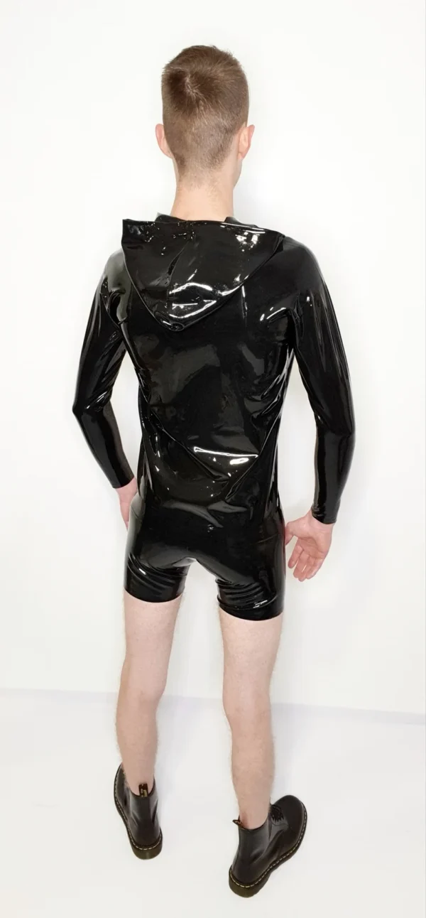 Daryl Latex Hoodie Jacket with Front Zip and Reinforced Seams
