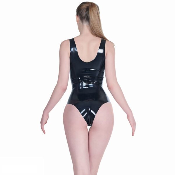 Essential Latex Bodysuit with Scoop Neckline – Sleek Minimalist Fit