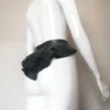 Custom Latex Peplum Belt – Three-Tier Ruffle Waist Cincher with Snap Closure