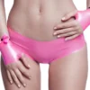 Latex Pink Cheeky Cut Panties with Rear Bow