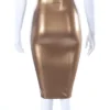 High-Waisted Latex Pencil Skirt