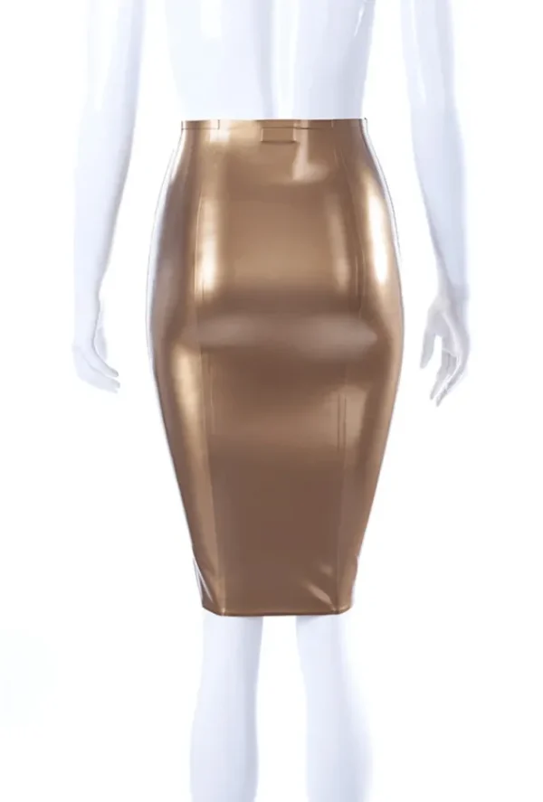 High-Waisted Latex Pencil Skirt