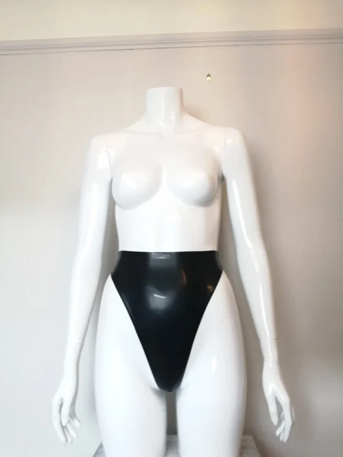 High-Waist Latex Thong – Handmade Glossy Knickers