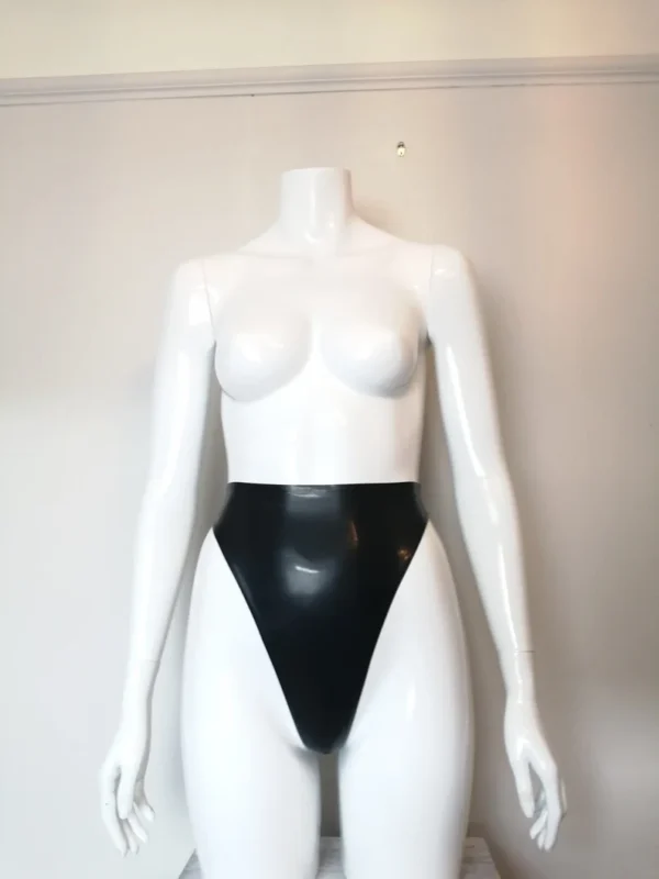 High-Waist Latex Thong – Handmade Glossy Knickers