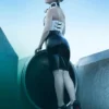 High-Waisted Latex Pencil Skirt