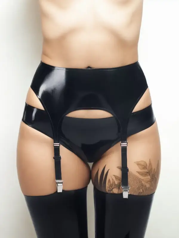 Classic Black Latex Garter Belt – Minimalist Design with Maximum Impact