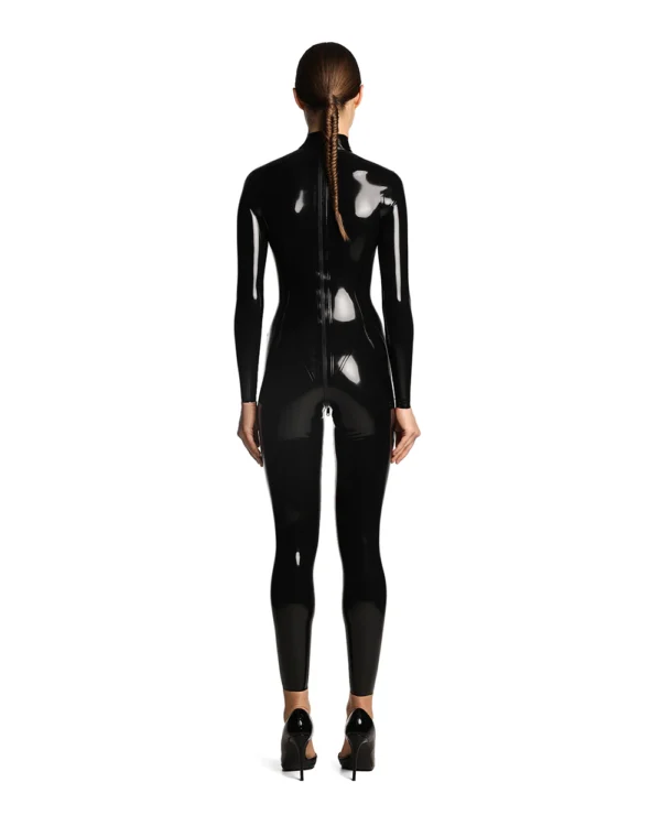Classic Back-Zip Latex Catsuit with Underwired Top & Sculpting Seams