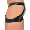 Fully Open Latex Fetish Boxer Shorts – Black Cut-Out Rear and Front Access