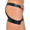Fully Open Latex Fetish Boxer Shorts – Black Cut-Out Rear and Front Access