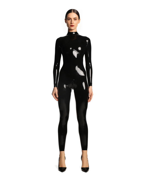 Classic Back-Zip Latex Catsuit with Underwired Top & Sculpting Seams
