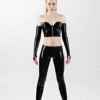 Shiny Black Latex Leggings with Crotch Zipper – Seductive BDSM Style