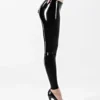 Shiny Black Latex Leggings with Crotch Zipper – Seductive BDSM Style