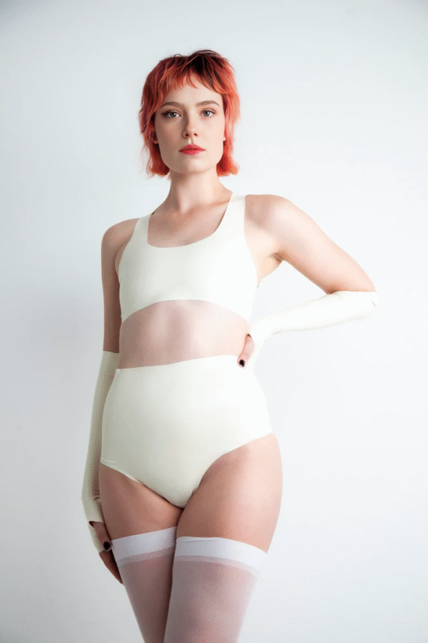 Sleek Latex Racerback Sports Bralette – Custom Fit, Handmade Rubber Lingerie
