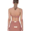Asymmetric Latex Crop Top with Detachable Chain Strap and High Collar