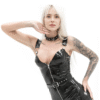 Seductive Latex Cocktail Mini Dress with Belt and Zipper – Black