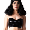 Sweetheart Neckline Latex Bandeau Bra – Strapless Slip-On Top