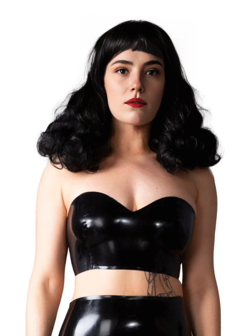 Sweetheart Neckline Latex Bandeau Bra – Strapless Slip-On Top