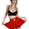 Classic Red Latex Mini Skirt