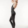 Sleek Halter Neck Black Latex Jumpsuit – Glossy Second-Skin Fit