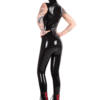 Empowered Latex Catsuit with Neck Entry and Cleavage Cutout – Handmade 100% Natural Rubber