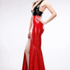 Diva High-Waist Latex Mermaid Skirt with Front Slit