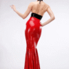 Diva High-Waist Latex Mermaid Skirt with Front Slit