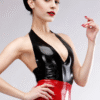 Belle Halter Latex Top – Adjustable Neck, Low Back Design