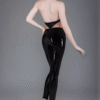 Backless Deep-V Latex Catsuit with Halter Neck and 3-Way Zipper