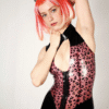 Leopard Print Sleeveless Latex Bodysuit with Deep Chest Cutout and 3-Way Zipper