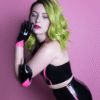 Neon Heart Latex Bikini Set – High-Waisted Shorts & Crop Top
