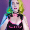 Fuck Doll Appliqué Latex Bikini Set – Bold Statement Crop Top & High-Waist Briefs