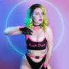 Fuck Doll Appliqué Latex Bikini Set – Bold Statement Crop Top & High-Waist Briefs