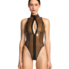 Transparent High-Leg Zip-Up Latex Bodysuit – Brazilian Back