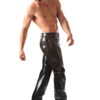 Men’s Black Latex Jeans with Pockets and Belt Loops