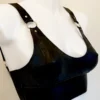 High-Support Latex Bralette with Buckle Closure and Hardware Details